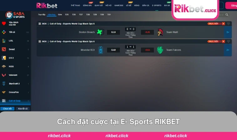 Cách đặt cược tại rikbet cho người mới 