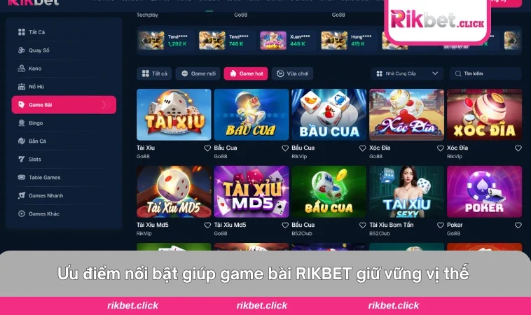Game Bài Rikbet 2 Giao diện tối ưu hóa cho cả PC và điện thoại, dễ truy cập mọi lúc.
