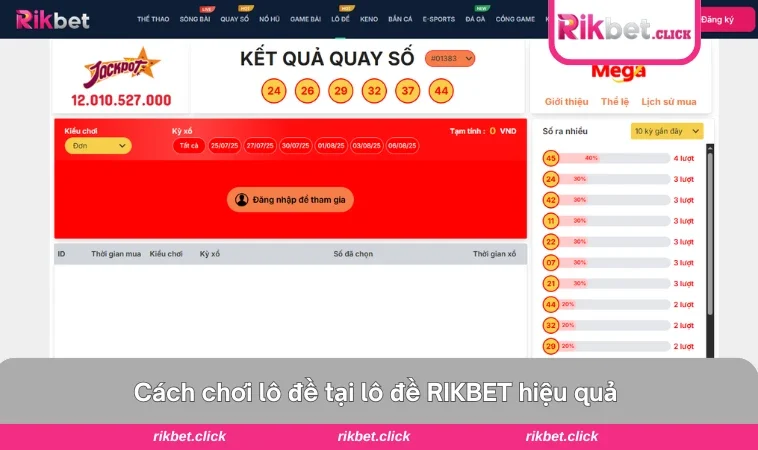 Lô Đề RIKBET 3 Hướng dẫn các bước đặt cược lô đề tại RIKBET