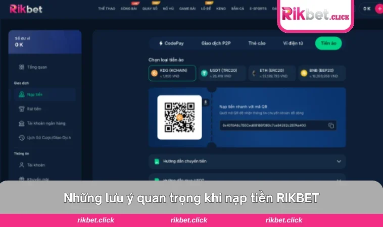 Nạp Tiền Rikbet 3 Lỗi hay gặp khi nạp tiền và hướng dẫn khắc phục